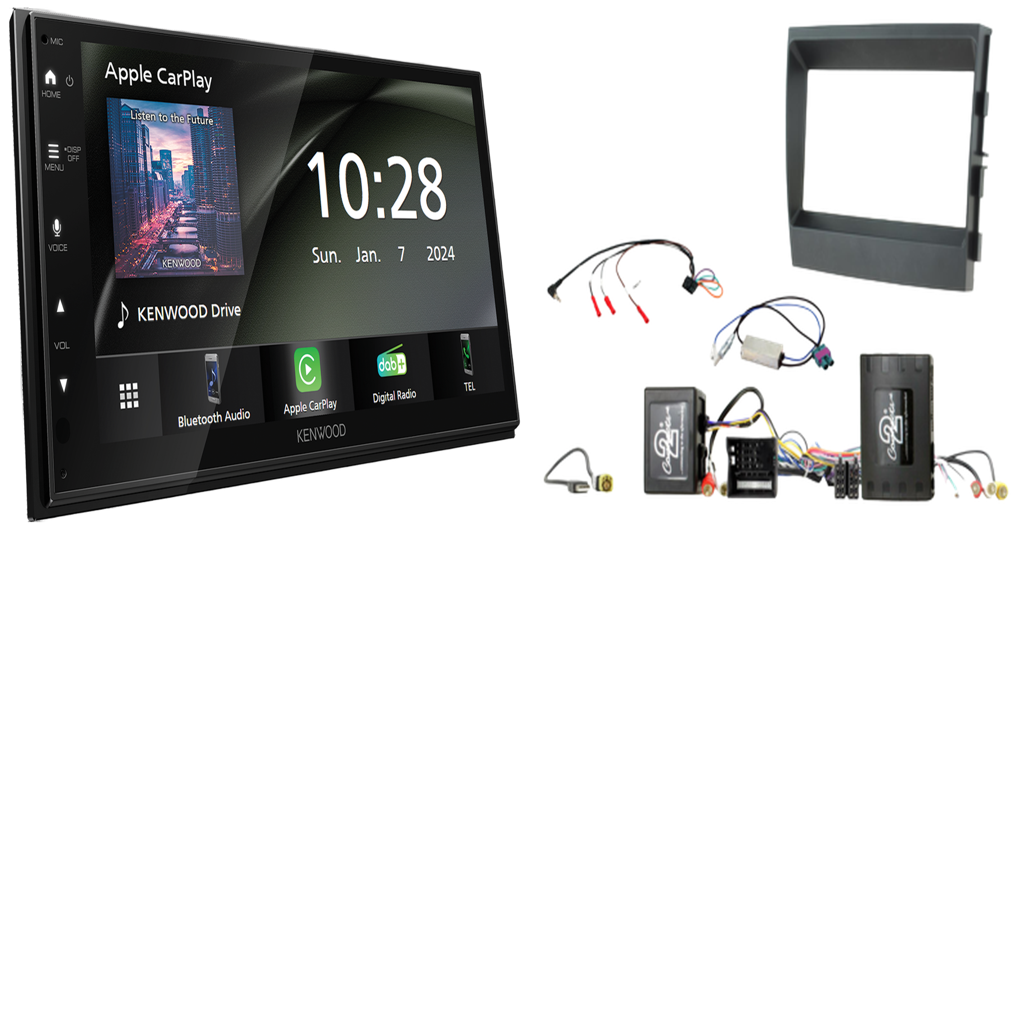 Kenwood DMX6523DABS Radio DAB + CarPlay with installation kit for Porsche Panamera