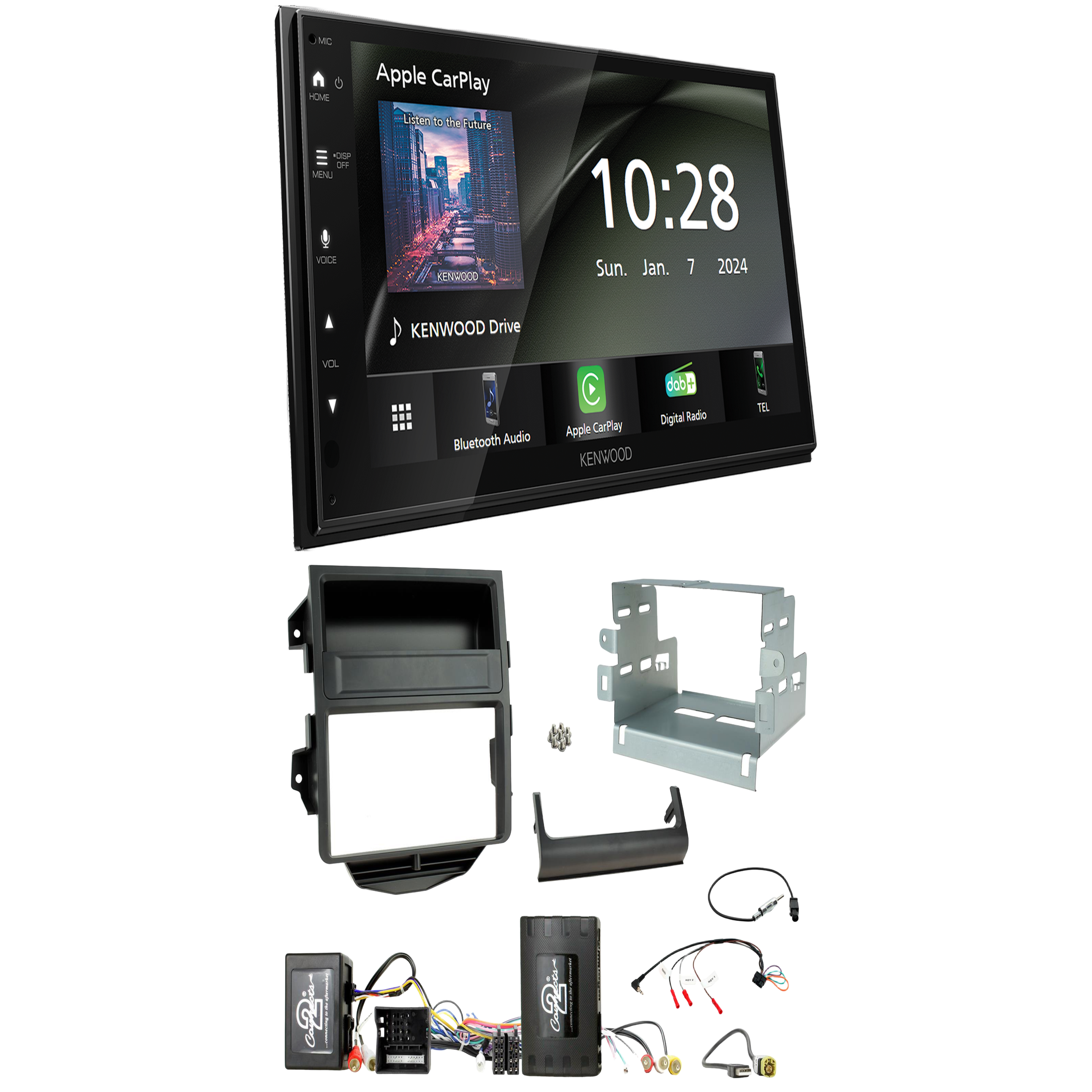 Kenwood DMX6523DABS Radio DAB+ CarPlay With Fitting Kit For Porsche Macan 2014-2016