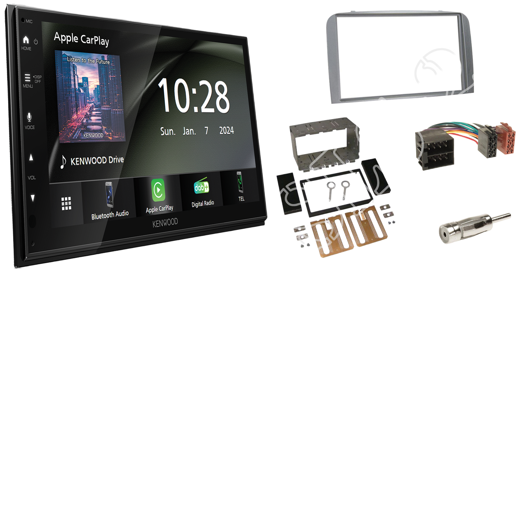 Kenwood DMX6523DABS radio DAB + with installation kit for Alfa 147 (type 937) from 2000