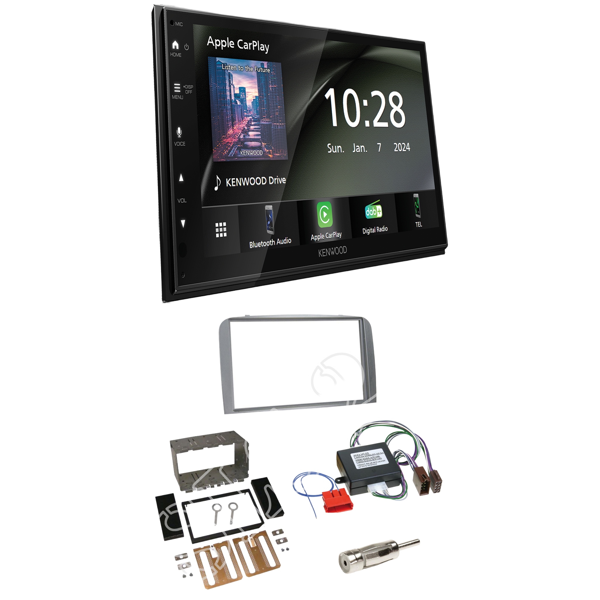 Kenwood DMX6523DABS radio DAB + with installation kit for Alfa 147 (type 937) from 2000