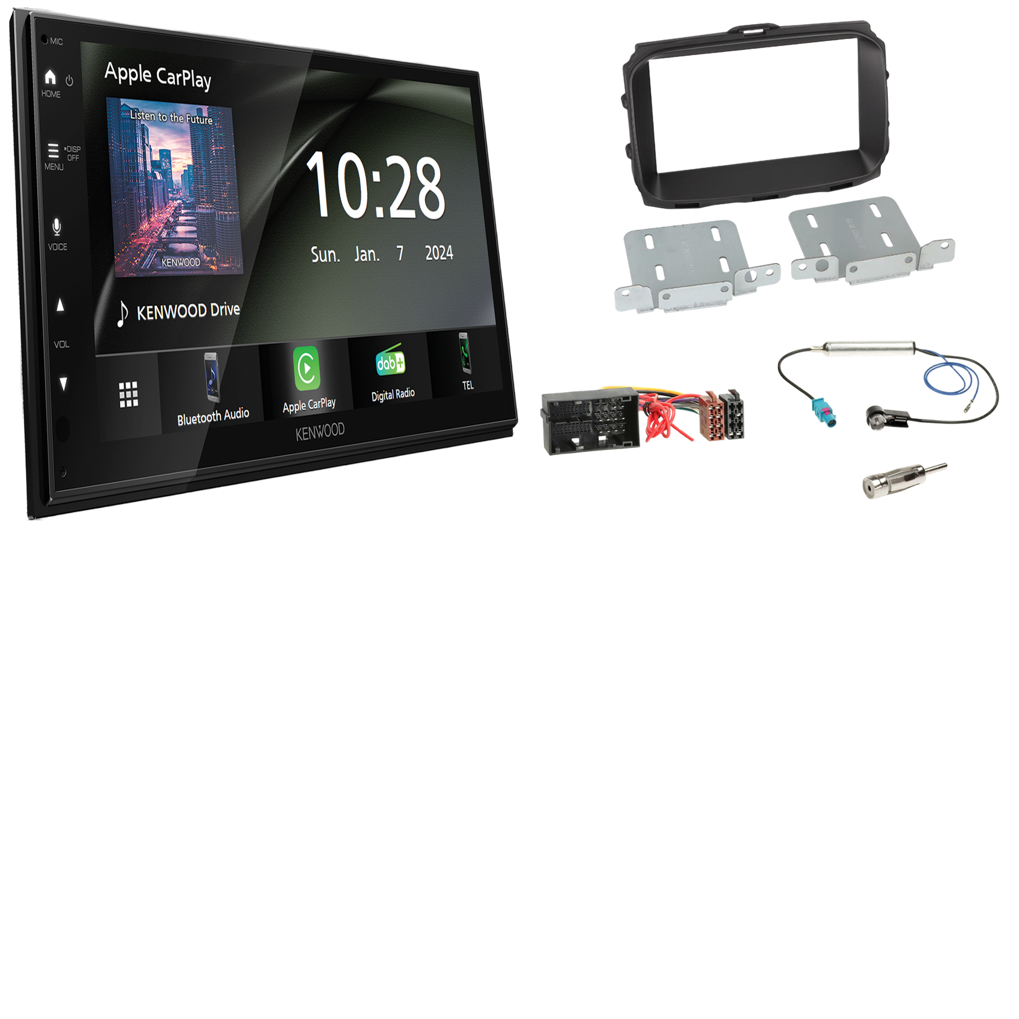 Kenwood DMX6523DABS Radio DAB + CarPlay with installation kit for Alfa Giulietta