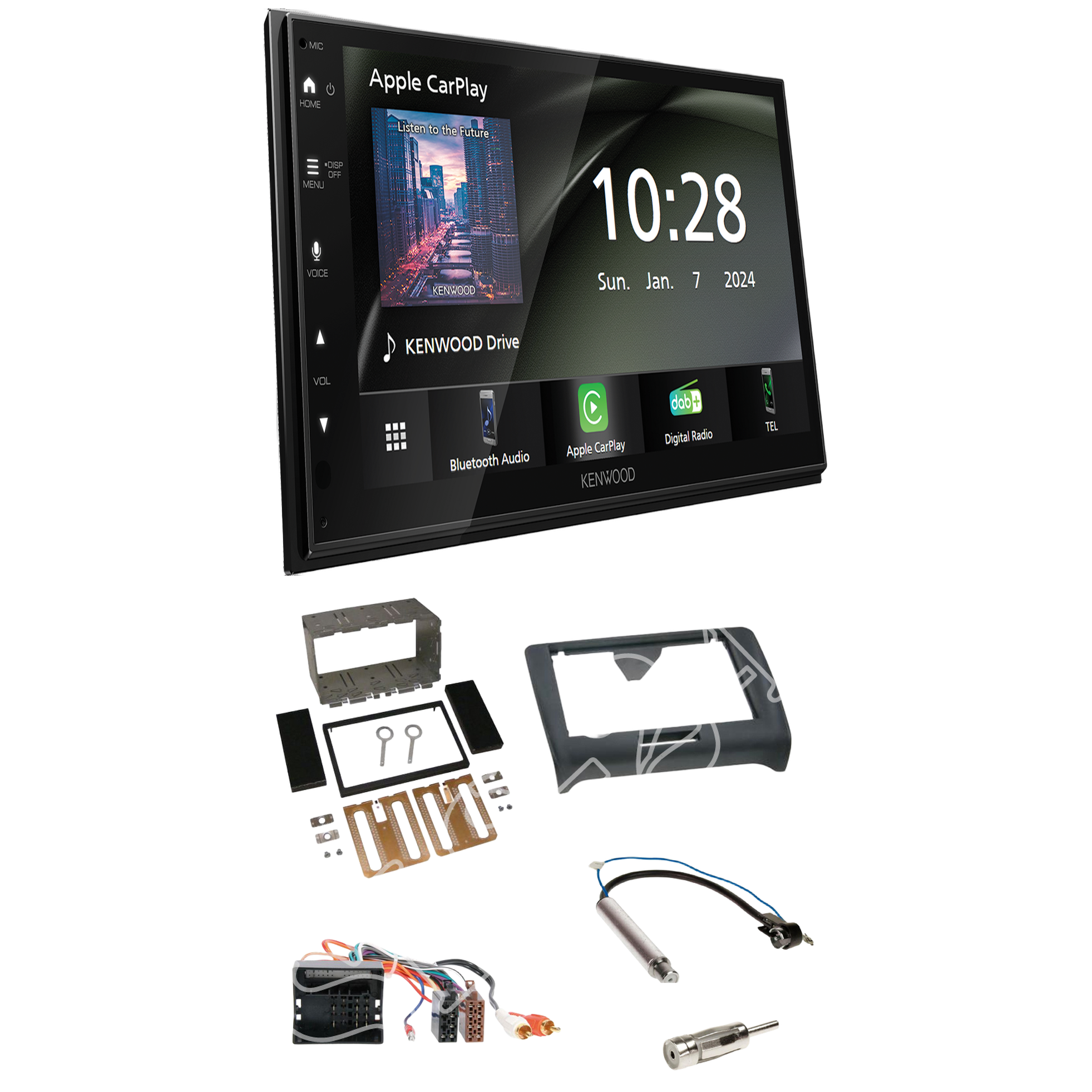 Kenwood DMX6523DABS Radio DAB + Bluetooth with installation kit for Audi TT (8J)