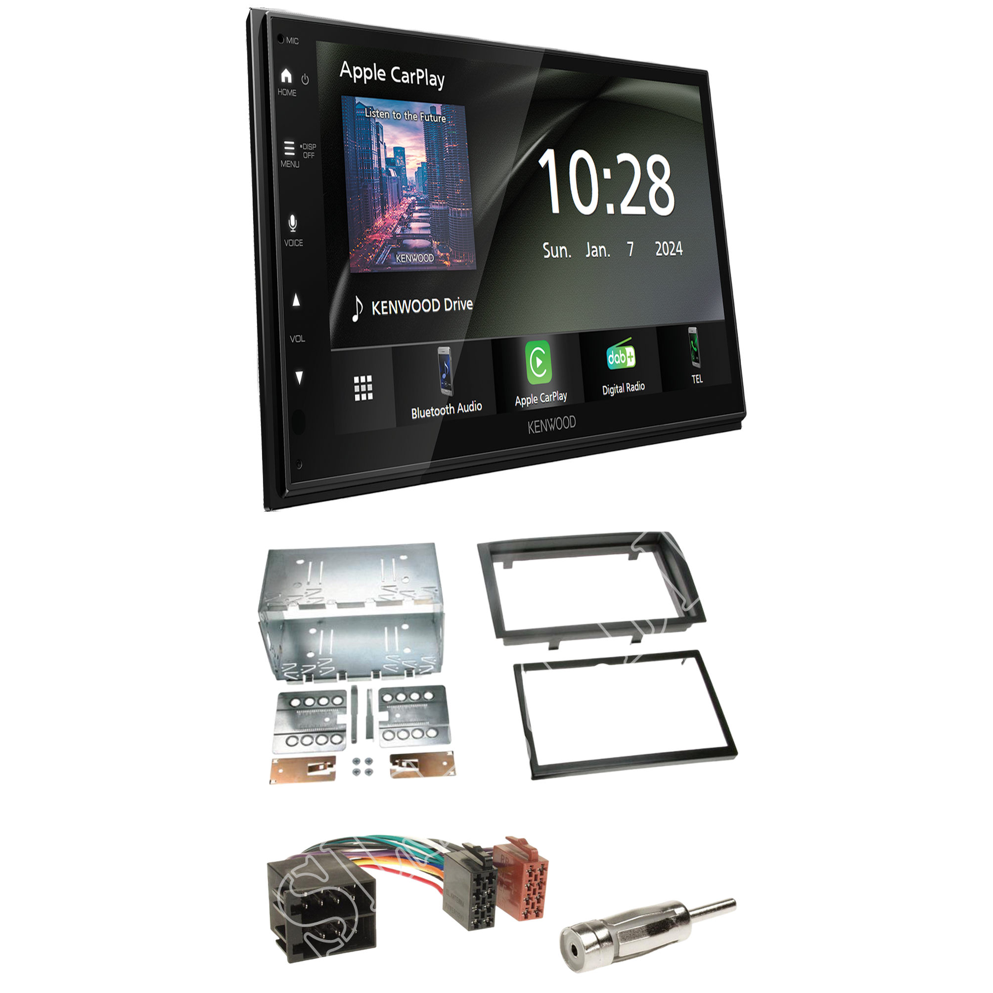 Kenwood DMX6523DABS Radio DAB+ CarPlay With Fitting Kit For Fiat Ducato 06-2011