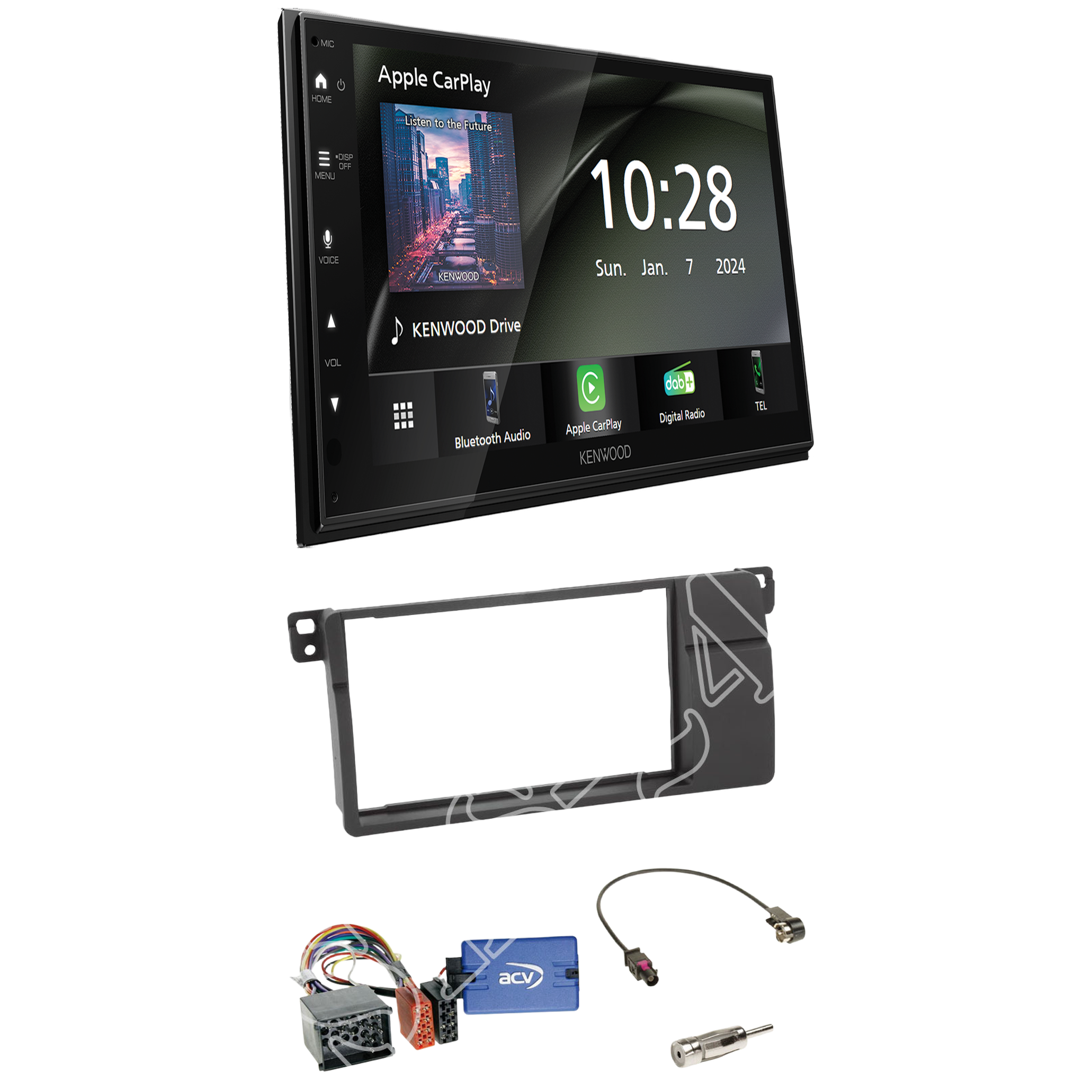 Kenwood DMX6523DABS Radio DAB+ With Fitting Kit For BMW 3 Series (E46) Saloon