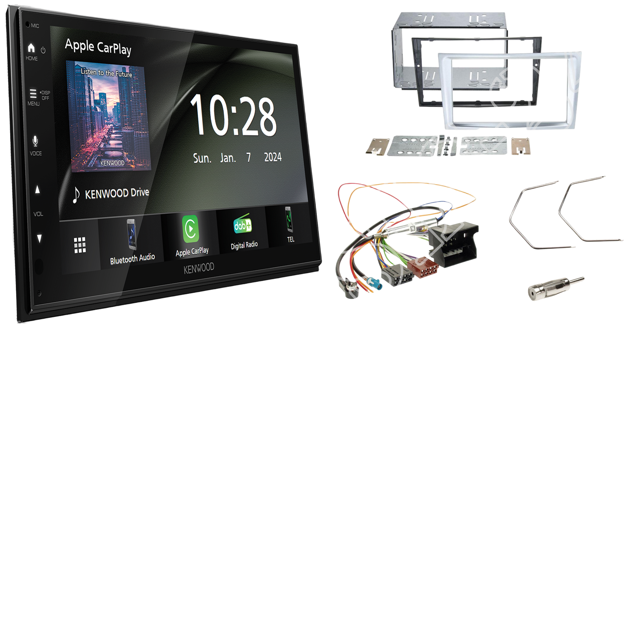 Kenwood DMX6523DABS radio DAB + Bluetooth with installation kit for Opel Astra H