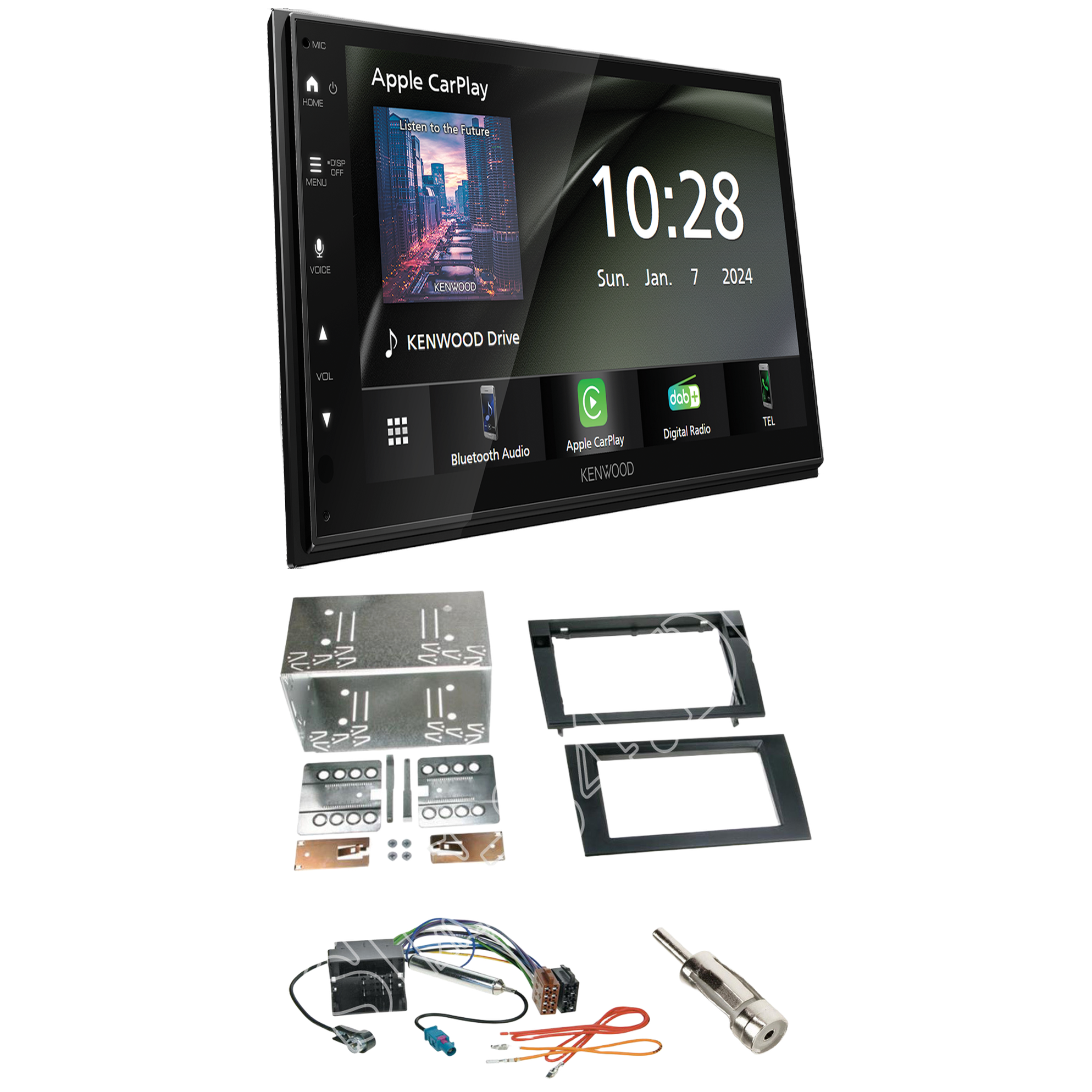 Kenwood DMX6523DABS radio DAB + with installation kit for Seat Exeo (3R/3N) from 4/2009