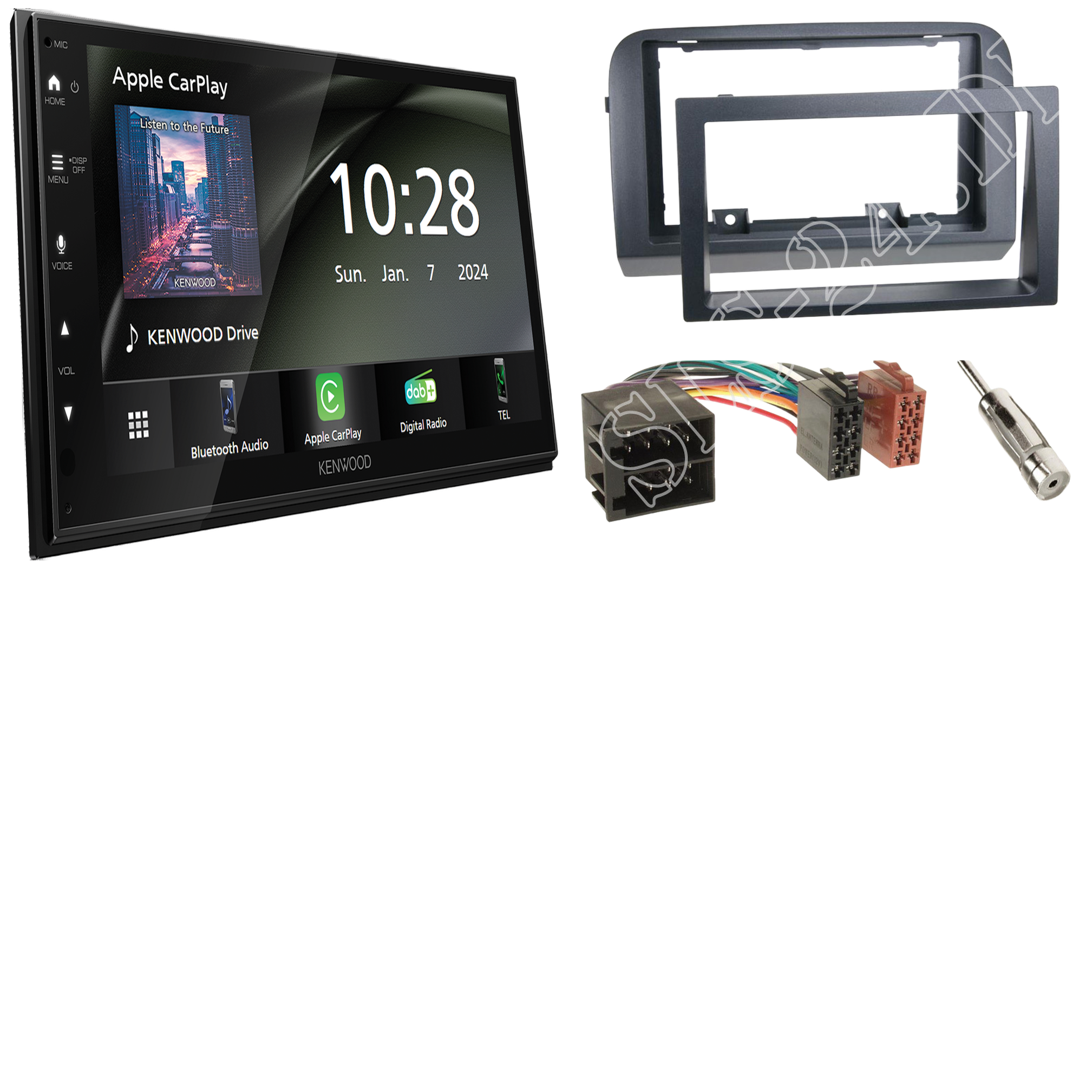 Kenwood DMX6523DABS Radio DAB + CarPlay with installation kit for Fiat Croma (194)