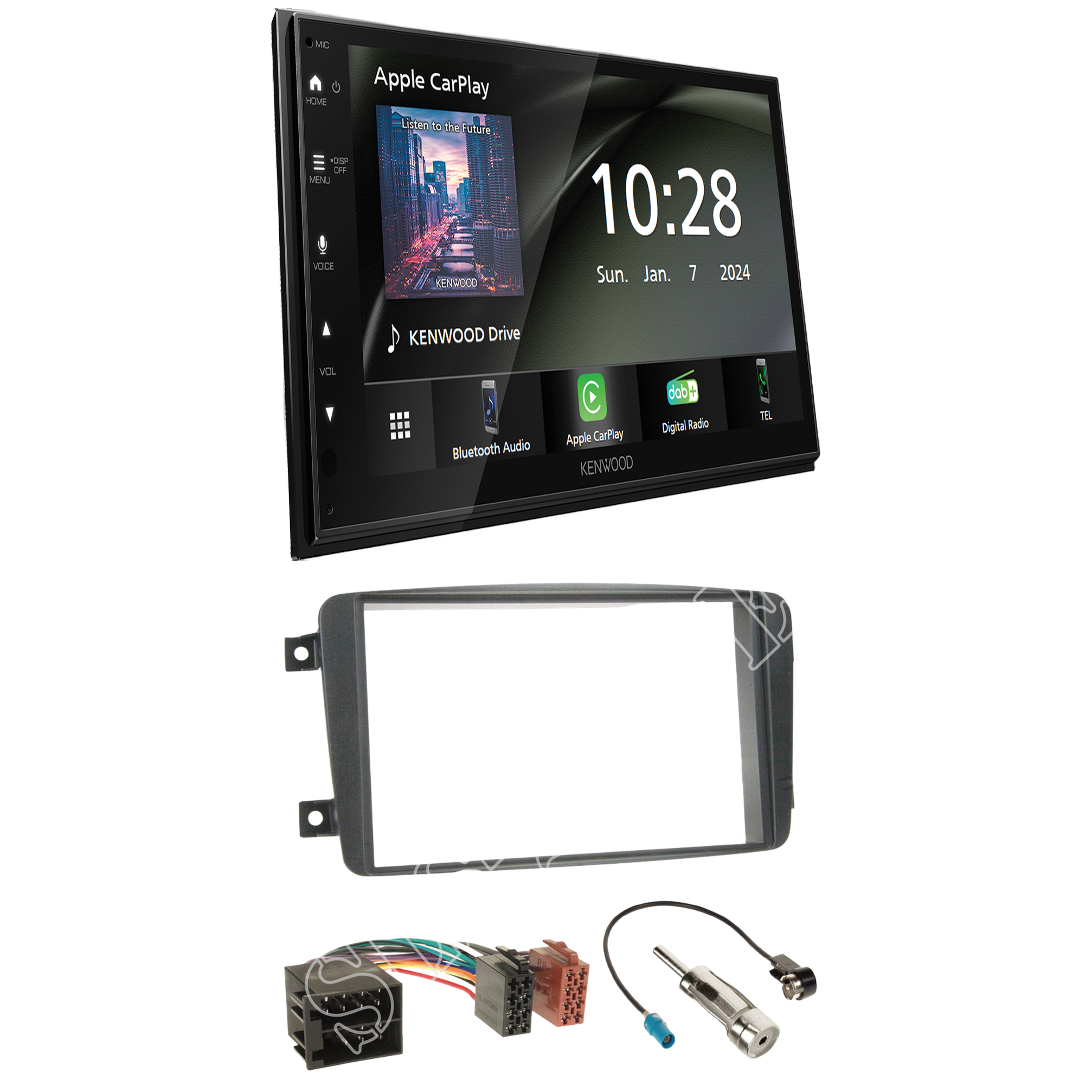 Kenwood DMX6523DABS Radio DAB+ With Fitting Kit For Mercedes CLK (W209) 2002-04