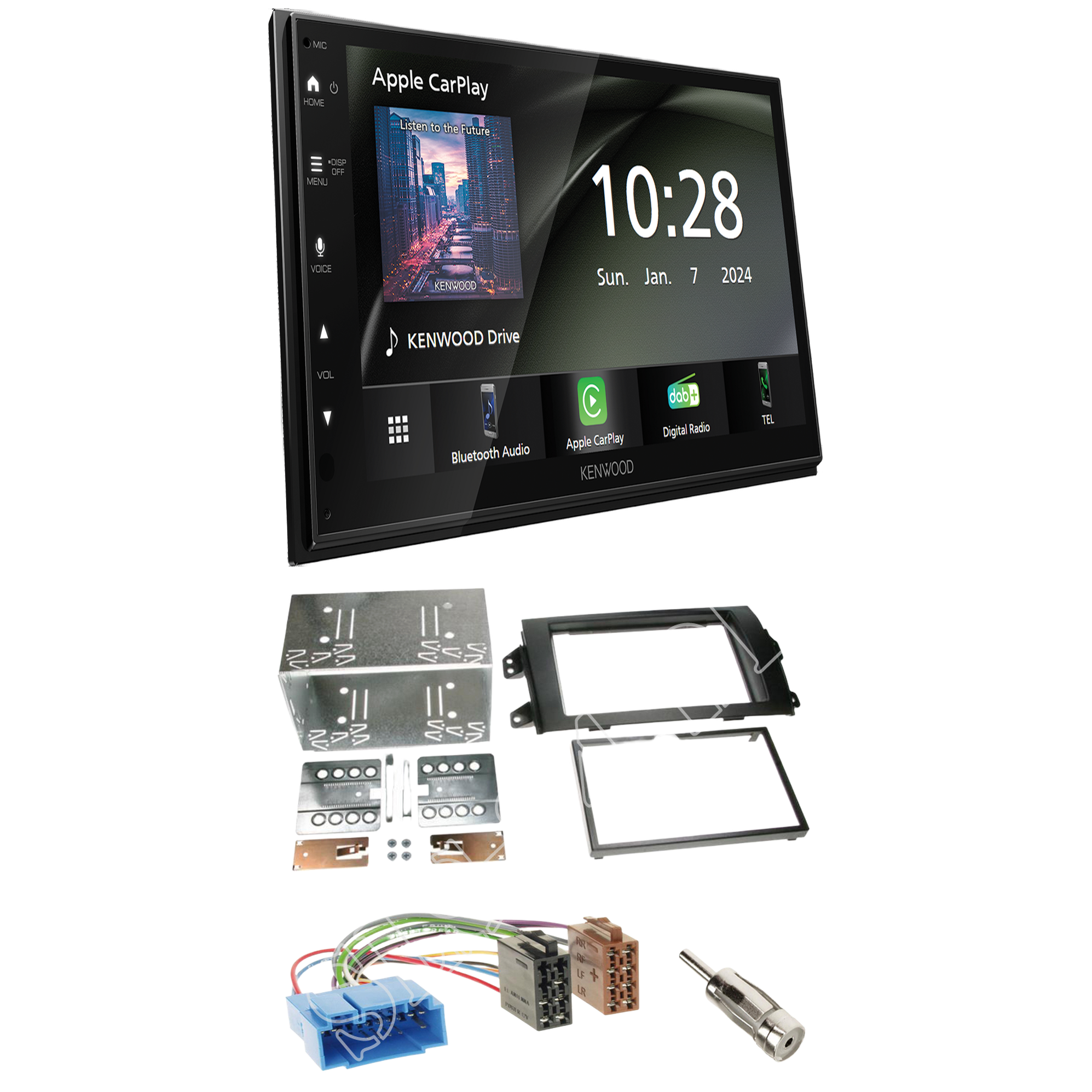 Kenwood DMX6523DABS Radio DAB + CarPlay with installation kit for Suzuki SX4 (EY/GX)