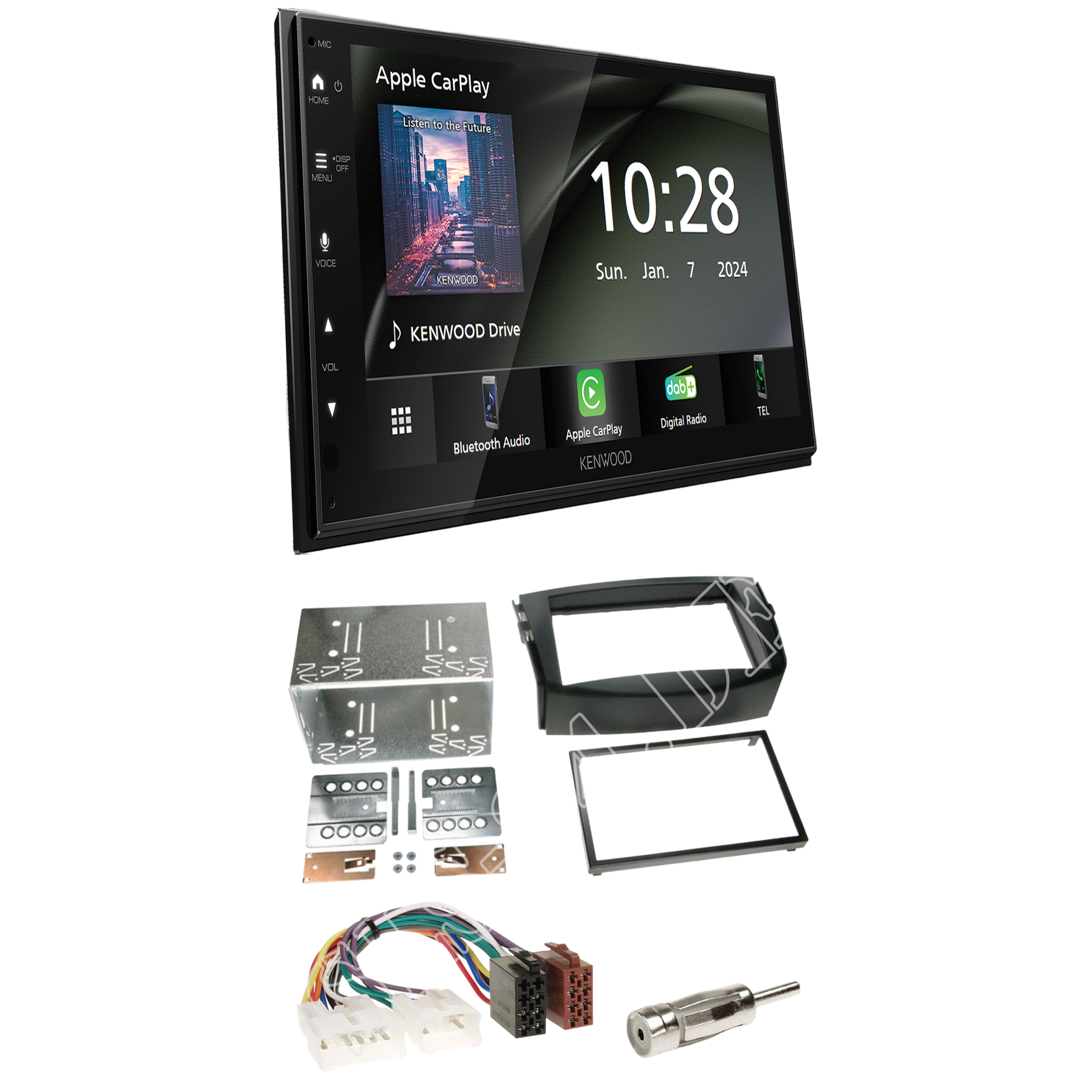Kenwood DMX6523DABS Radio DAB + CarPlay with installation kit for Toyota RAV4 (CA30W)