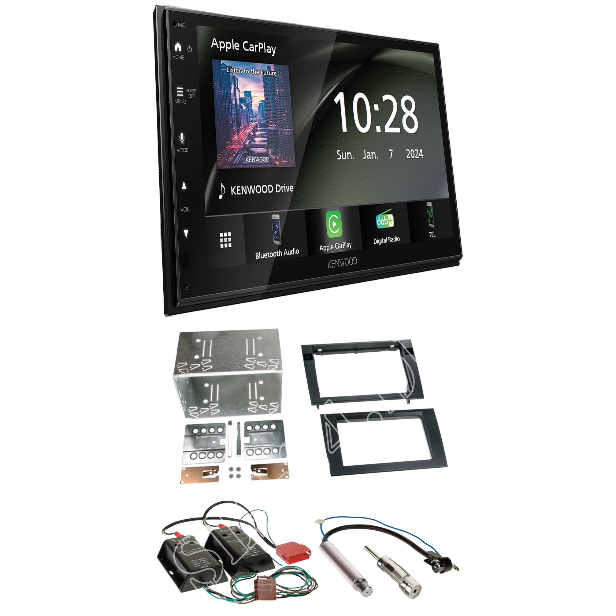 Kenwood DMX6523DABS Radio DAB + CarPlay with installation kit for Audi A4 (B6) from 2002