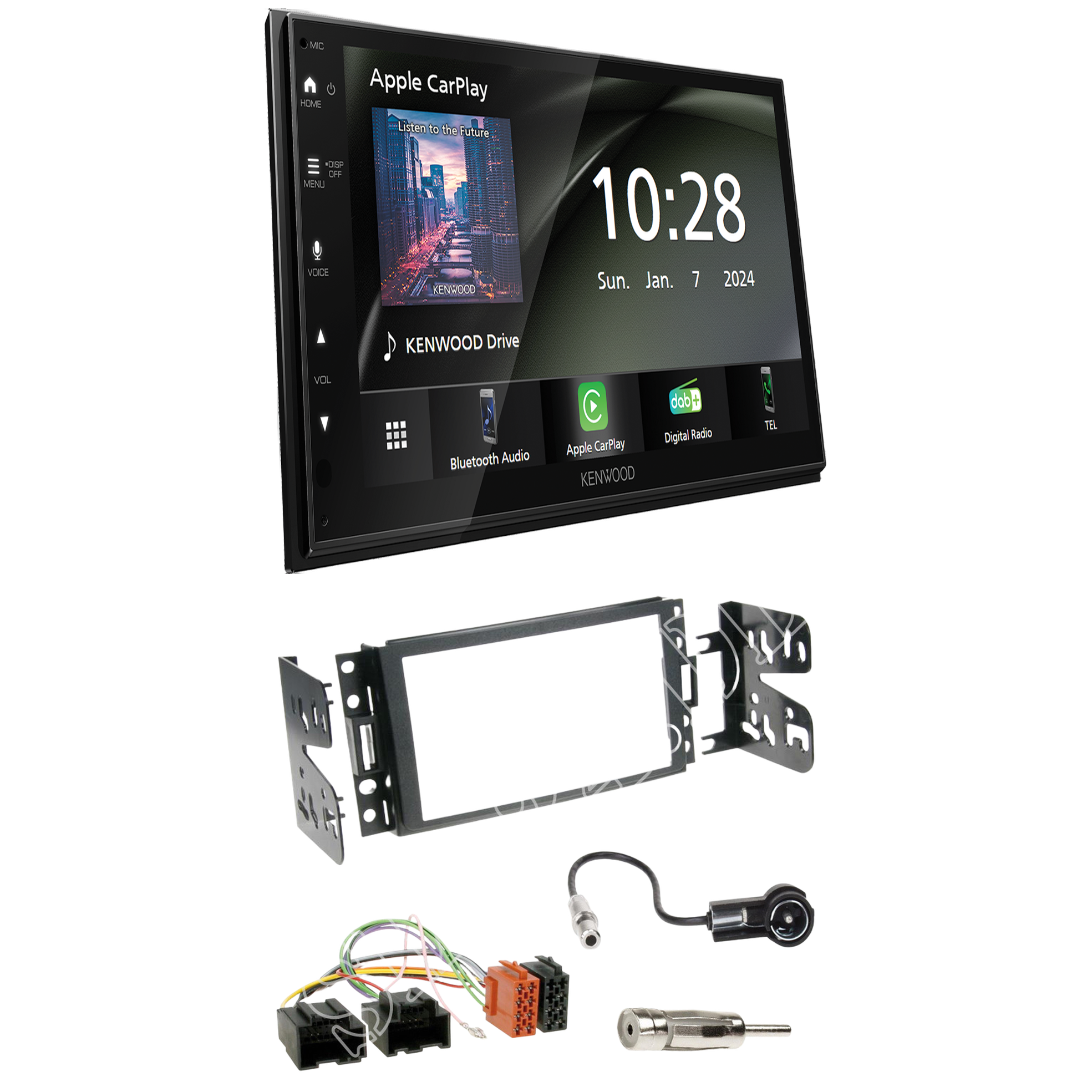 Kenwood DMX6523DABS Radio DAB + CarPlay with installation kit for Chevrolet Corvette