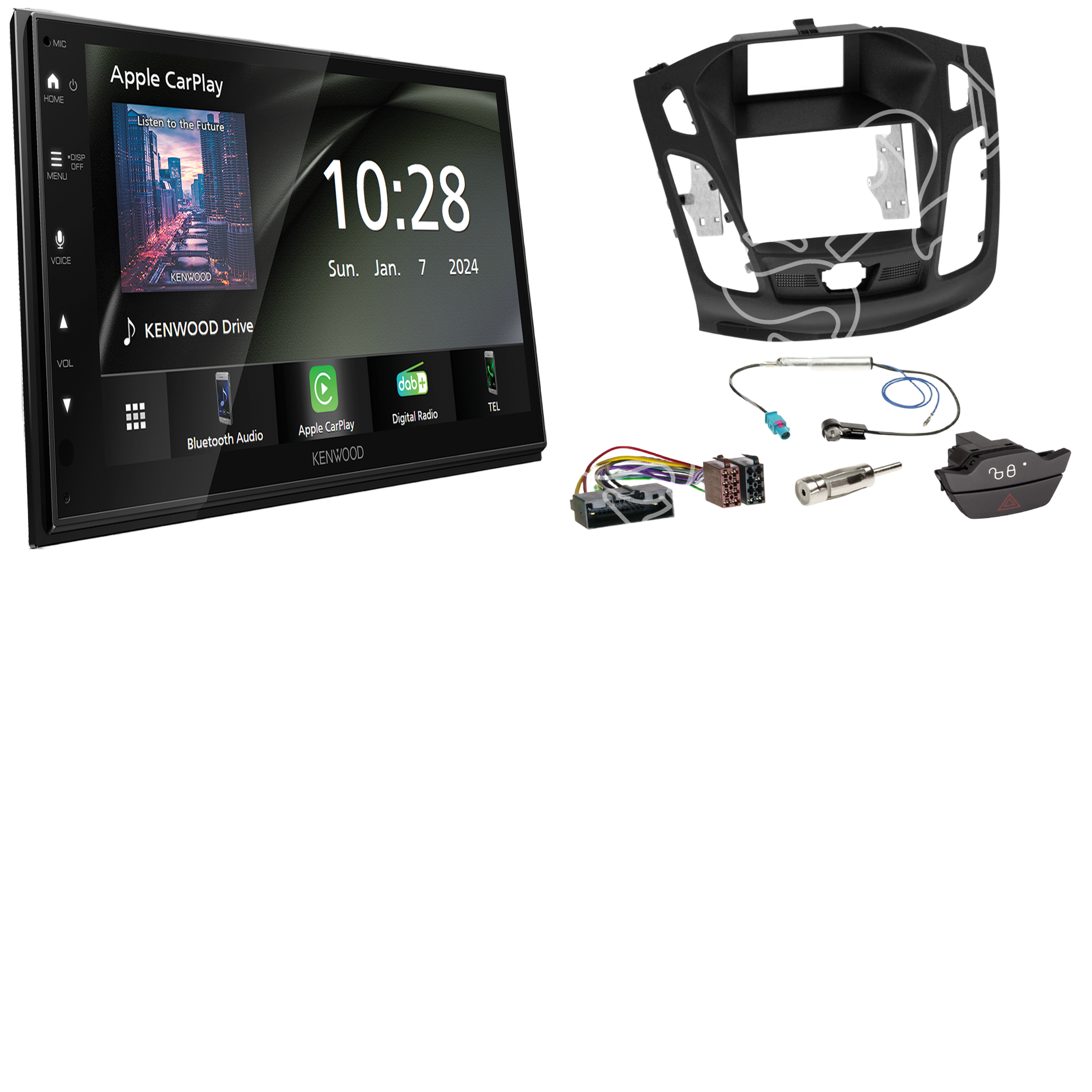 Kenwood DMX6523DABS Radio DAB + with installation kit for Ford Focus (DYB) 2011 onwards
