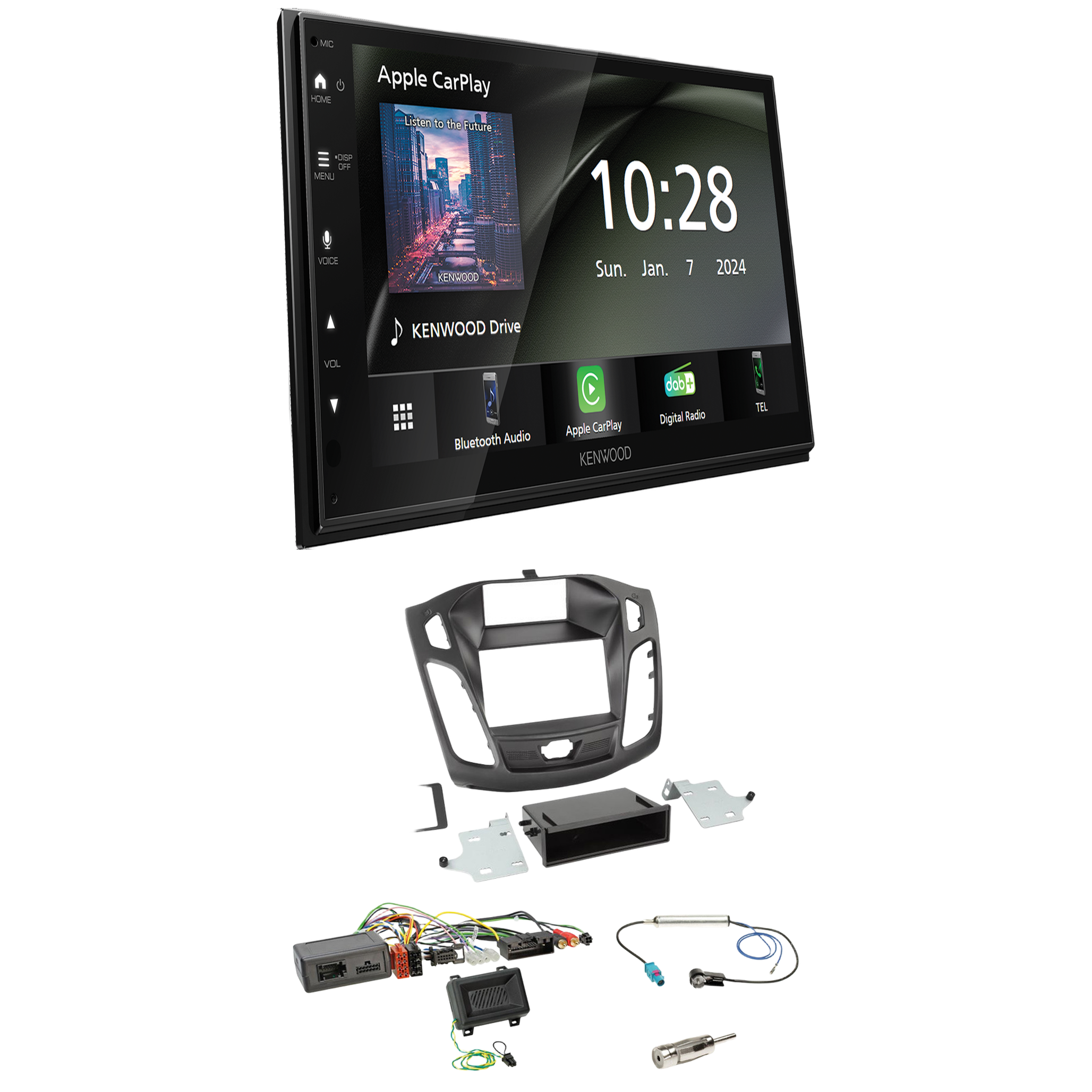 Kenwood DMX6523DABS Radio DAB + with installation kit for Ford Focus (DYB) 2011 onwards