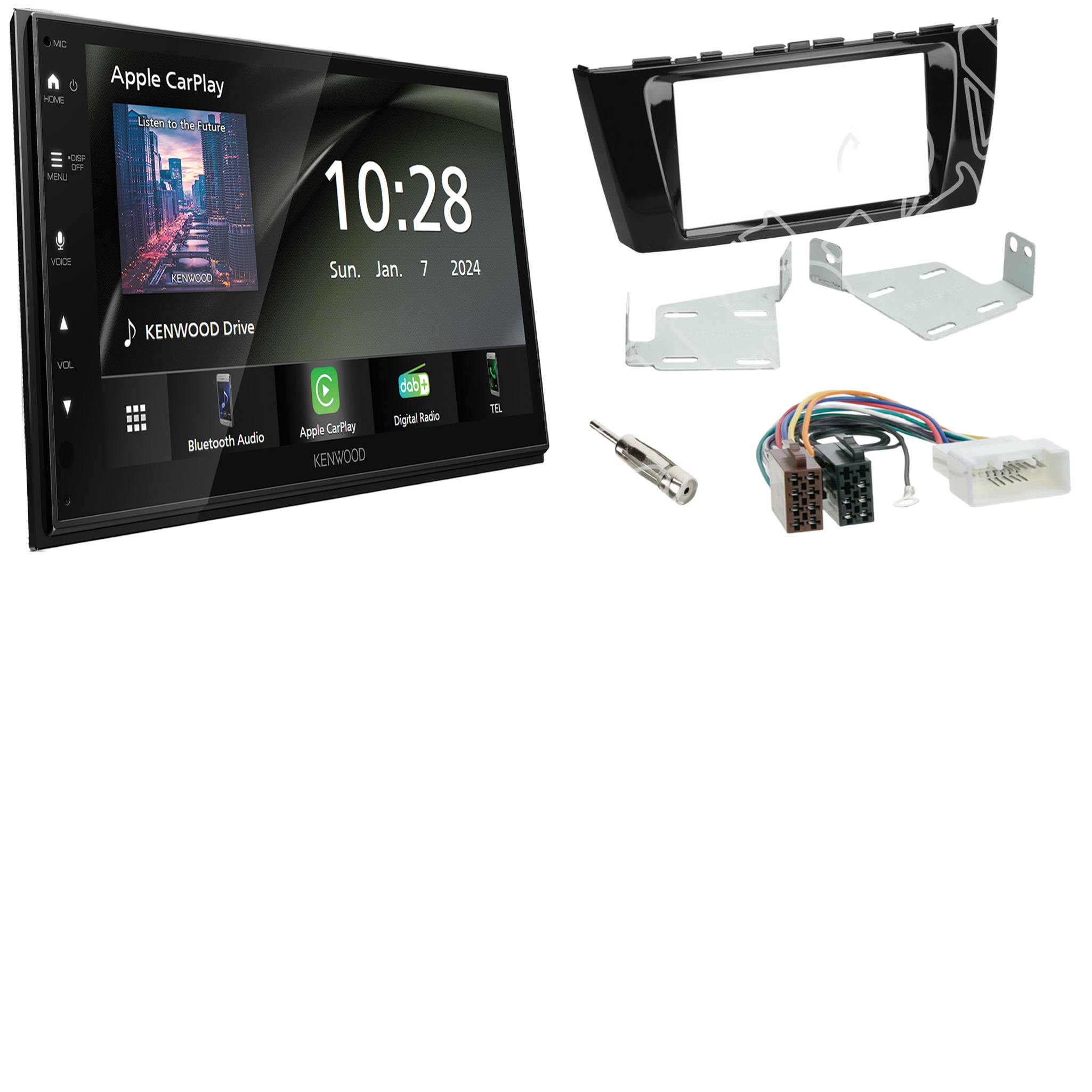 Kenwood DMX6523DABS Radio DAB + CarPlay with installation kit for Mitsubishi Space Star