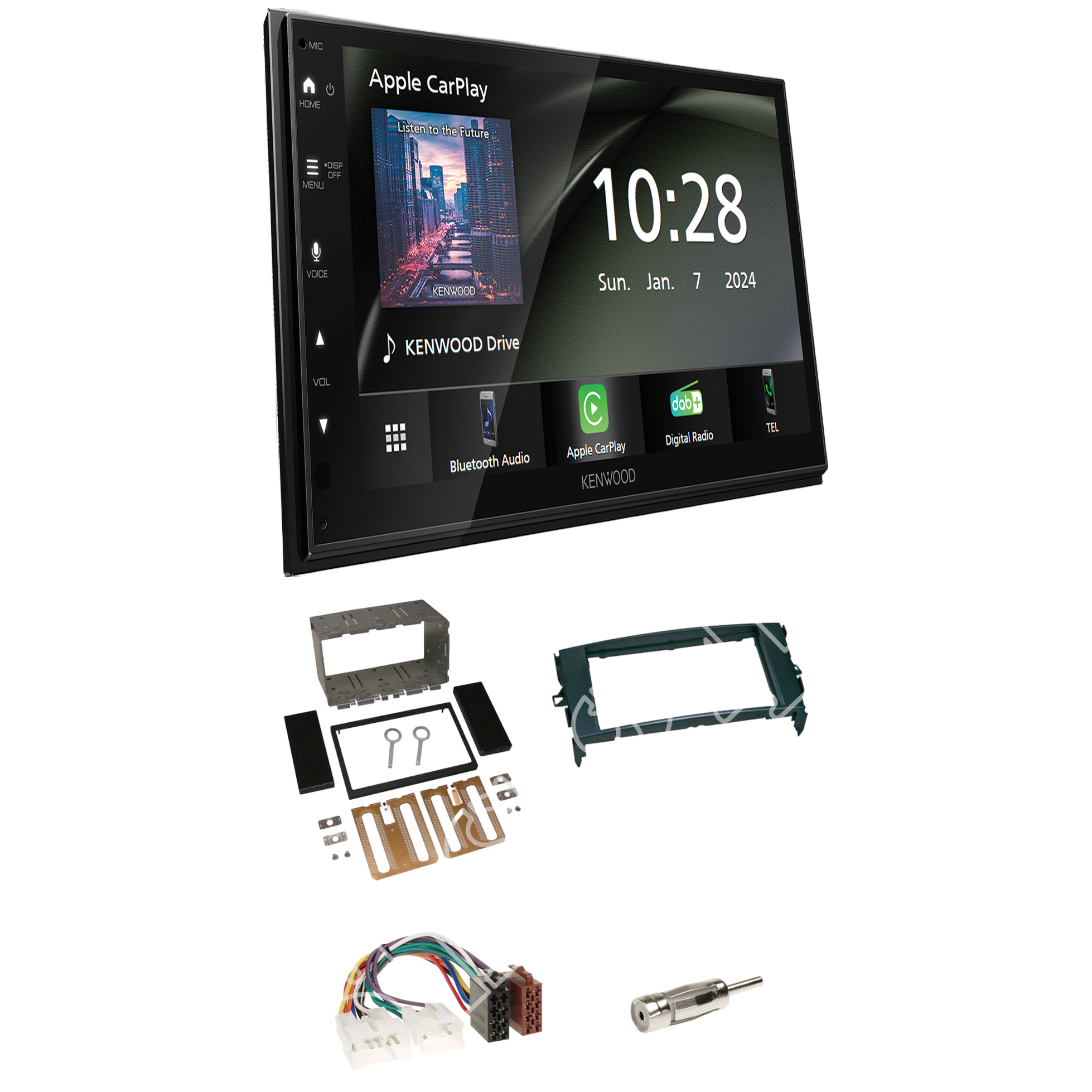Kenwood DMX6523DABS Radio DAB+ with installation kit for Toyota Auris (E15J/E15UT)
