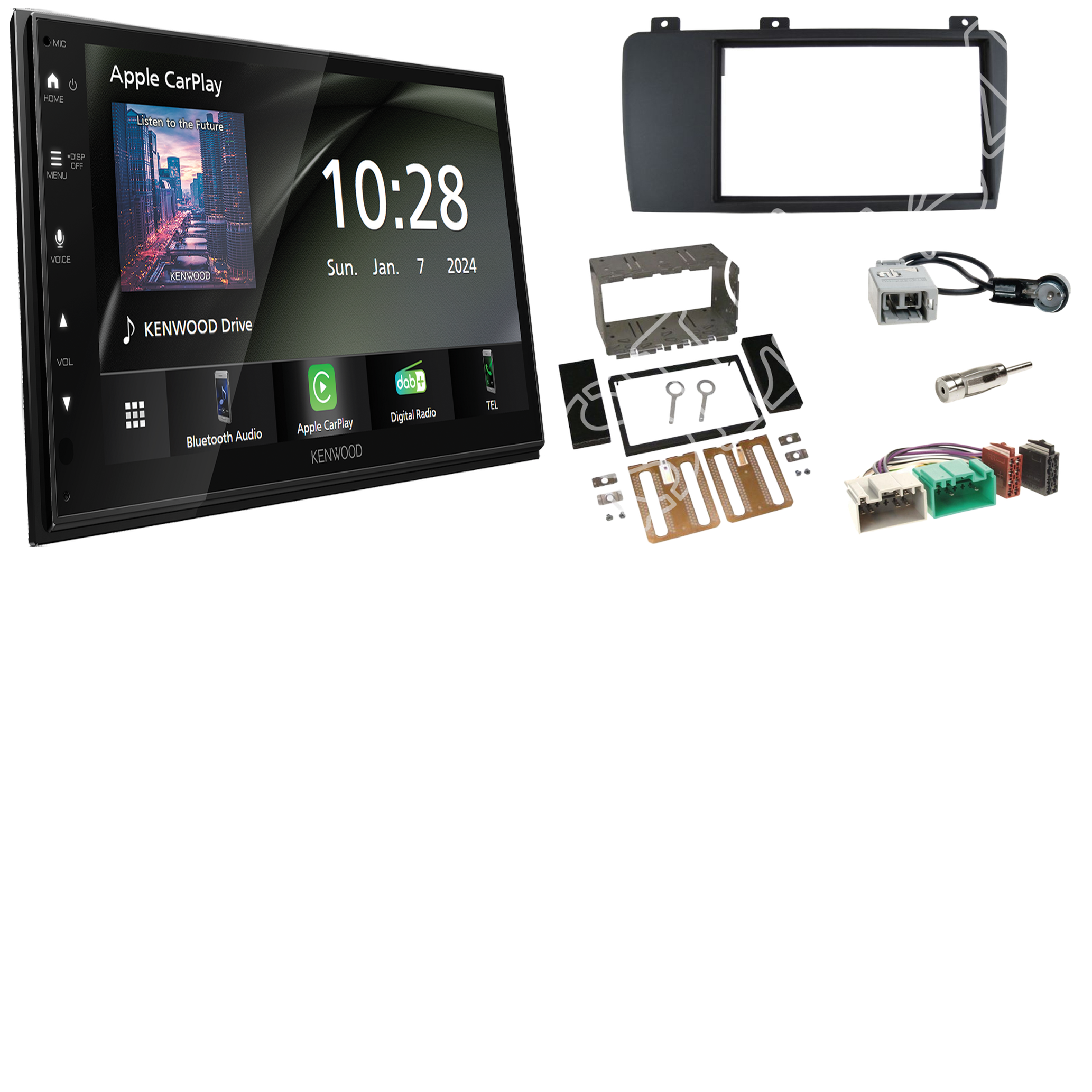 Kenwood DMX6523DABS Radio DAB+ with installation kit for Volvo S60 (R/H)